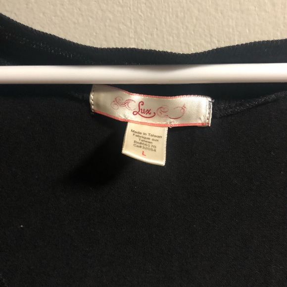 Black flowy deep V V-neck dressy top - Picture 4 of 6